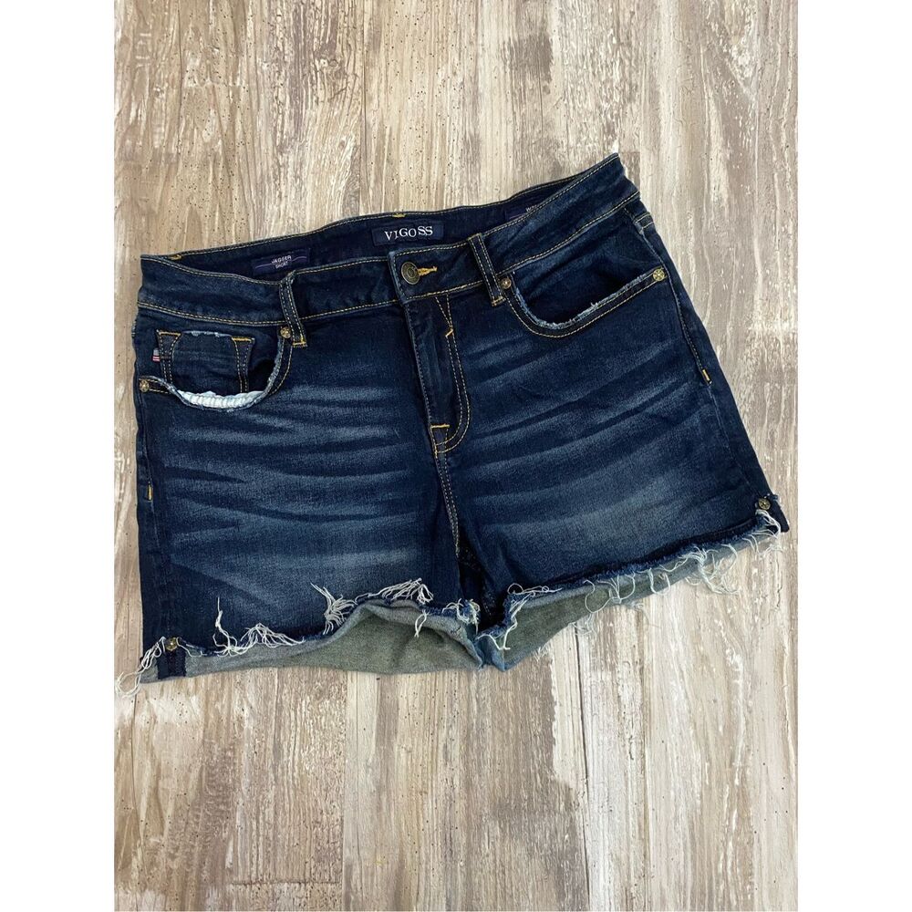 Vigoss Jagger Jeans Shorts Classic Fit Stretch Mid Rise Raw Hem Women’s Sz W28